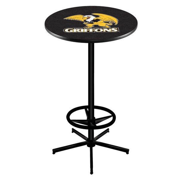 42" Black Missouri Western State Pub Table